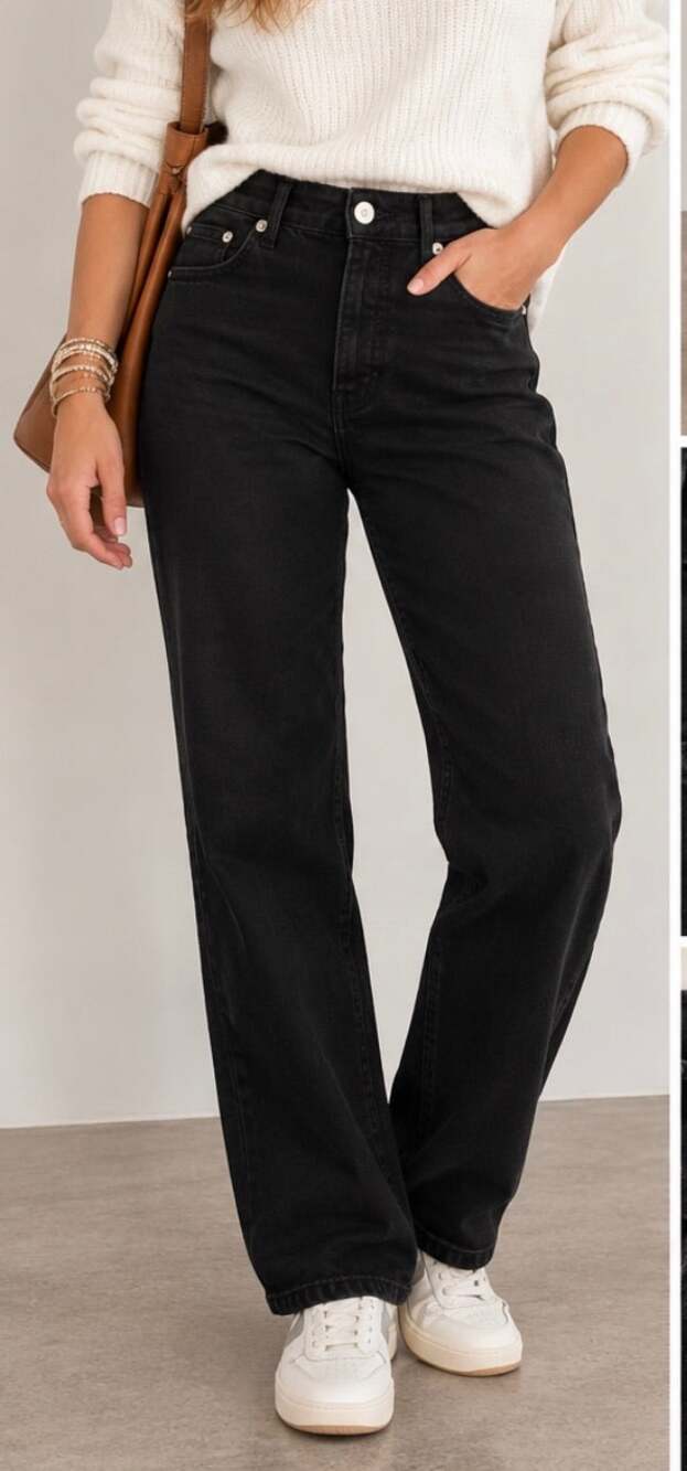 Cambio Black High Rise Straight Leg Jeans Size 8 / EU 38